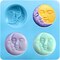 3 Pack Sun & Moon Silicone Soap Molds, 4 Cavity Sun & Moon Face